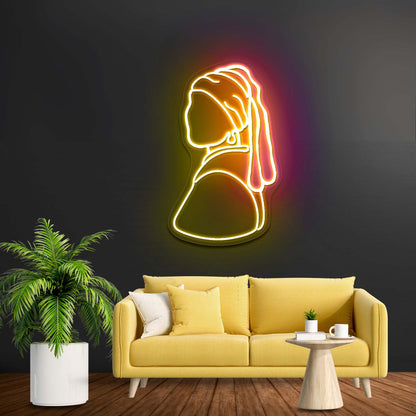 Girl with pearl earrings neon sign home decor led neon signs