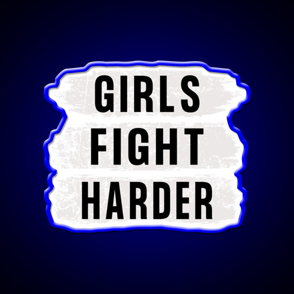 Girls Fight Harder Gym Fitness Led Neon Sign Rgb Color