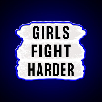 Girls Fight Harder Gym Fitness Led Neon Sign Rgb Color