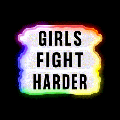 Girls Fight Harder Gym Fitness Led Neon Sign Rgb Color