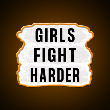 Girls Fight Harder Gym Fitness Led Neon Sign Rgb Color