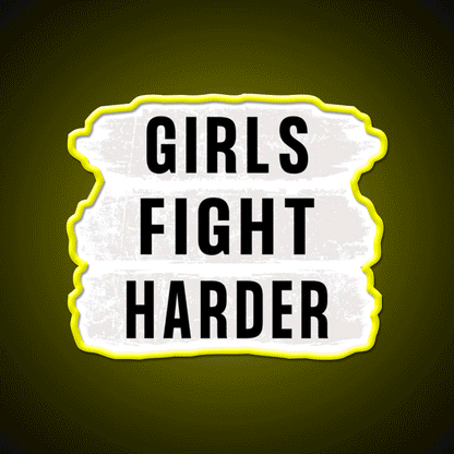 Girls Fight Harder Gym Fitness Led Neon Sign Rgb Color