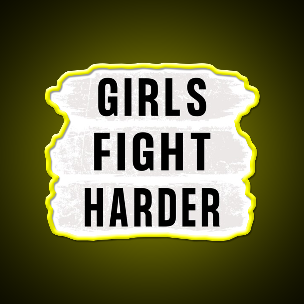 Girls Fight Harder Gym Fitness Led Neon Sign Rgb Color