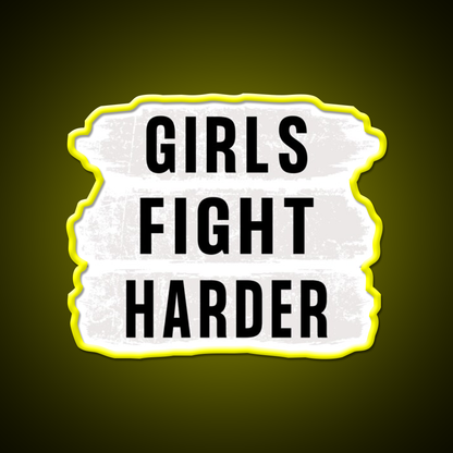 Girls Fight Harder Gym Fitness Led Neon Sign Rgb Color