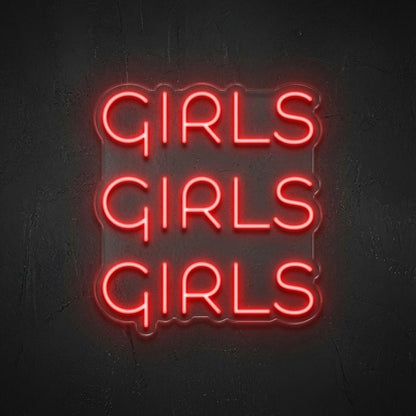Girls Girls Girls LED Neon Sign Wall Decor - 02 High-Converting Product Image