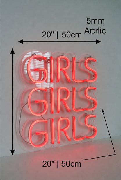 Girls Girls Girls LED Neon Sign Wall Neon Sign - Shineneon