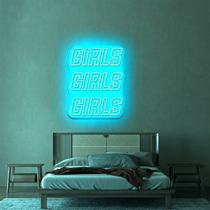 Girls Girls Girls Two Colors Large Neon Signs