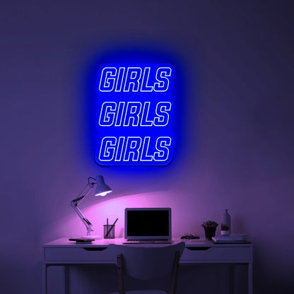 Girls Girls Girls Two Colors Large Neon Signs