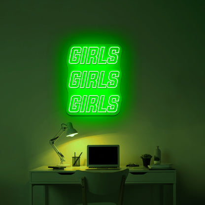 Girls Girls Girls Two Colors Large Neon Signs