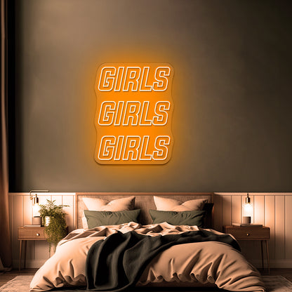 Girls Girls Girls Two Colors Large Neon Signs