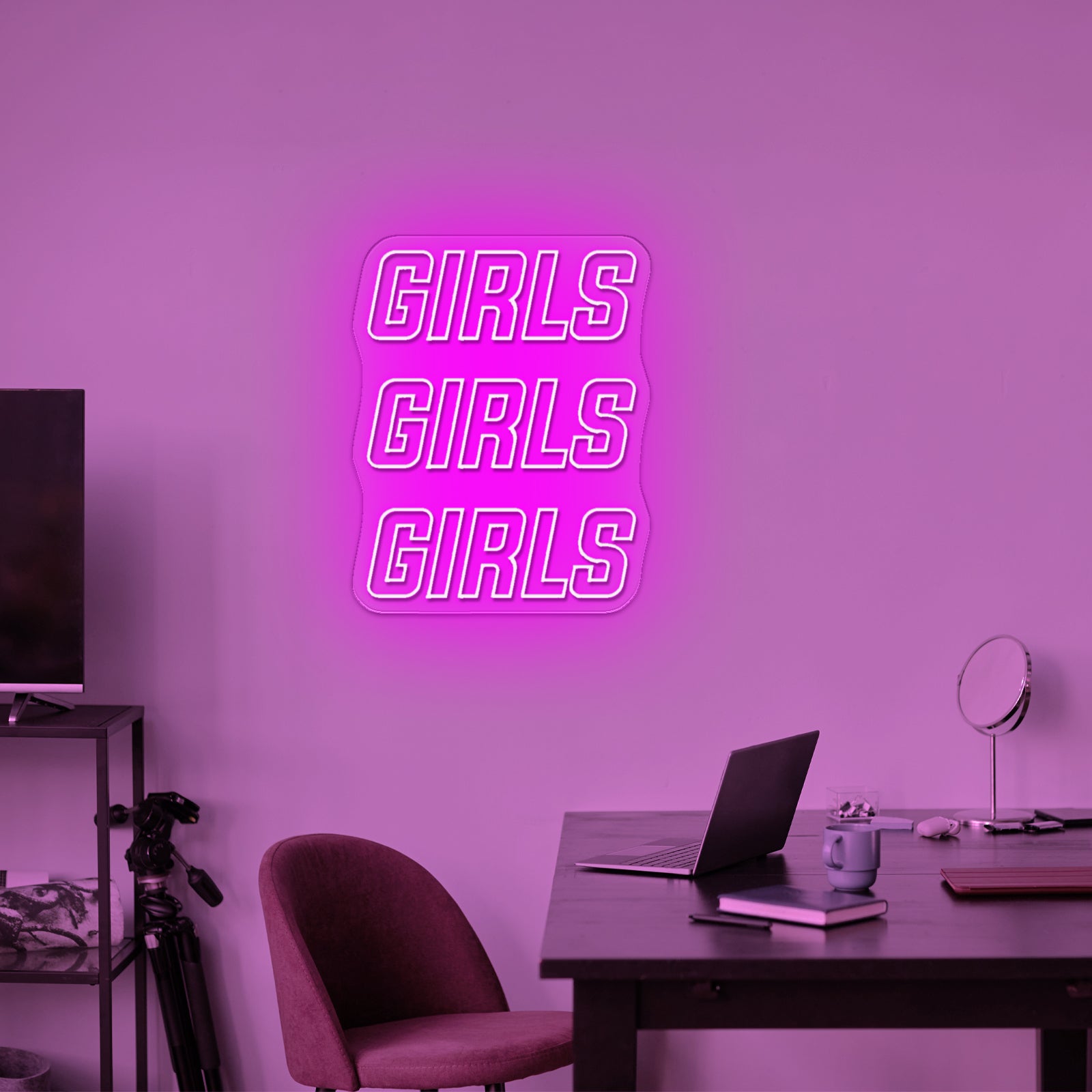 Girls Girls Girls Two Colors Large Neon Signs