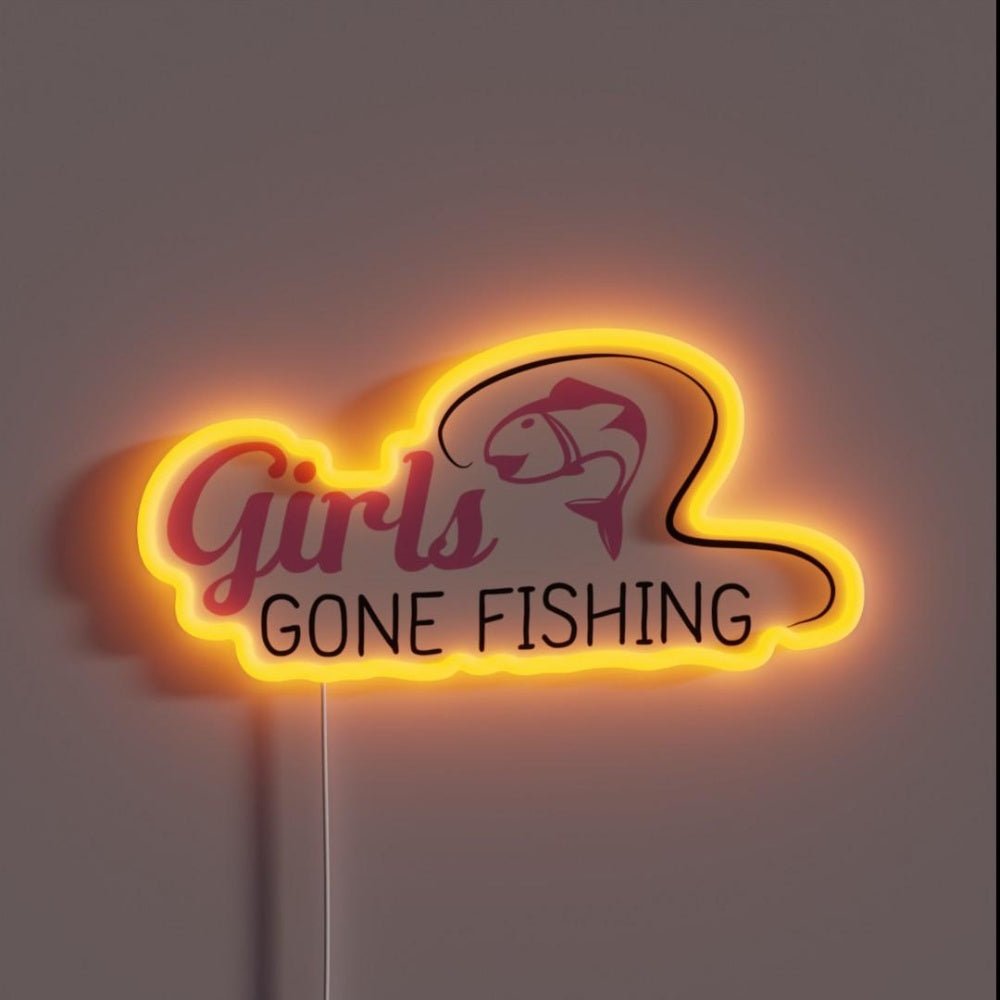 Girls Gone Fishing Funny Gift Rgb Led Neon Sign - Shineneon