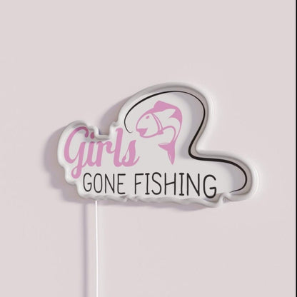 Girls Gone Fishing Funny Gift Rgb Led Neon Sign - Shineneon
