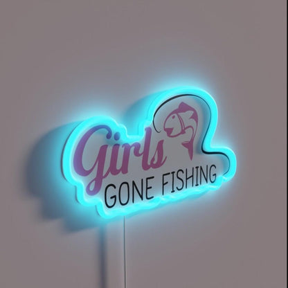Girls Gone Fishing Funny Gift Rgb Led Neon Sign - Shineneon