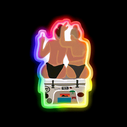 Girls Love Yetis Beer Bar Decor Led Neon Sign Rgb Color - LED neon sign close-up detail