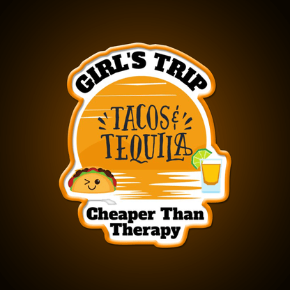 Girls Trip Than Therapy Party Drink Tequila Led Neon Sign Bar Led Sign Rgb Color - Shineneon