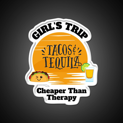 Girls Trip Than Therapy Party Drink Tequila Led Neon Sign Bar Led Sign Rgb Color - Shineneon