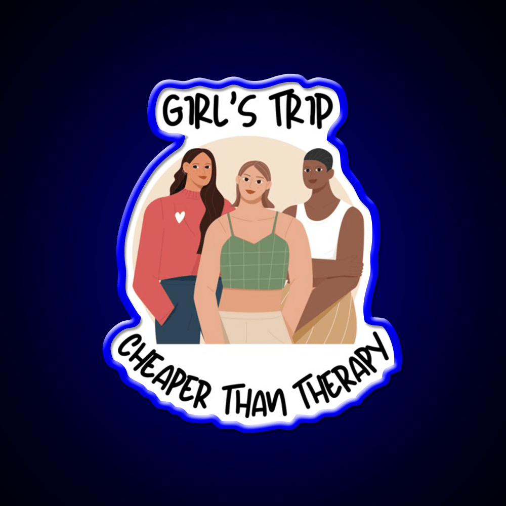 Girls Trip Than Therapy Party Drink Tequila Led Neon Sign Bar Neon Sign Rgb Color - Shineneon