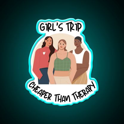 Girls Trip Than Therapy Party Drink Tequila Led Neon Sign Bar Neon Sign Rgb Color - Shineneon