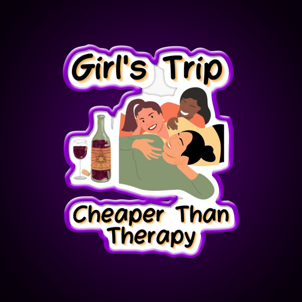 Girls Trip Than Therapy Party Drink Tequila Led Neon Sign Bar Wall Art Rgb Color - Shineneon