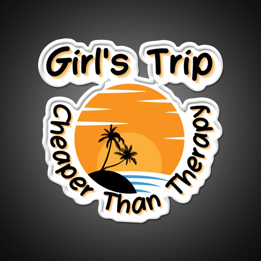 Girls Trip Than Therapy Party Drink Tequila Led Neon Sign Rgb Color - Shineneon