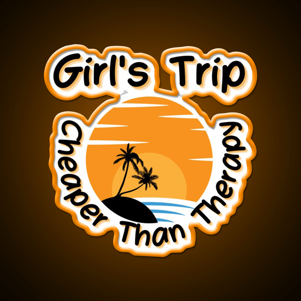 Girls Trip Than Therapy Party Drink Tequila Led Neon Sign Rgb Color - Shineneon