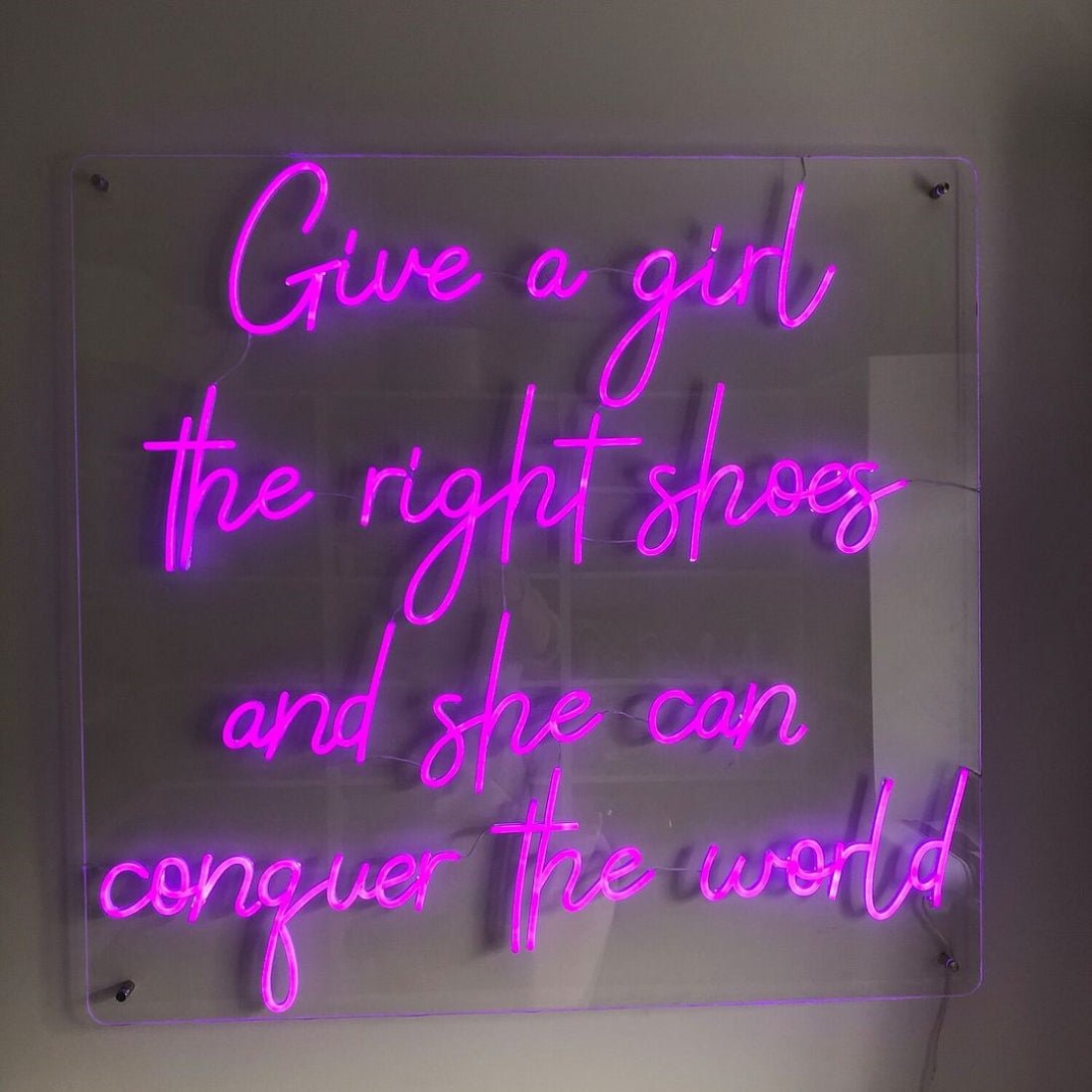 Give A Girl The Right Shoes And She Can Conquer The World Led Sign Business Neon Sign - Shineneon