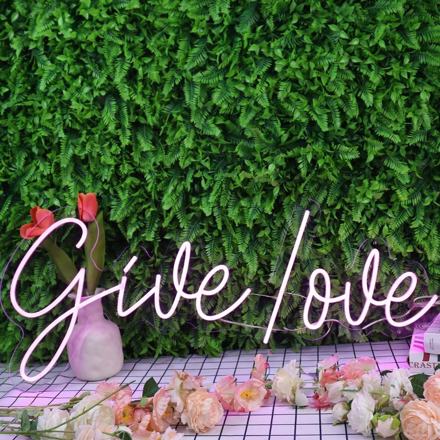 Give Love Purple Led Neon Sign | Shineneon
