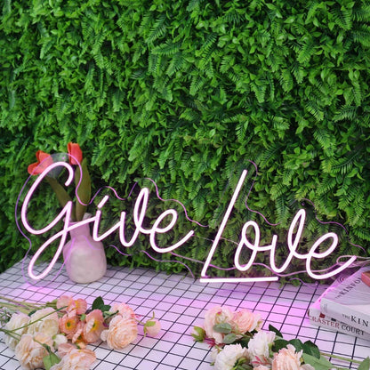 Give Love Purple Led Neon Sign | Shineneon