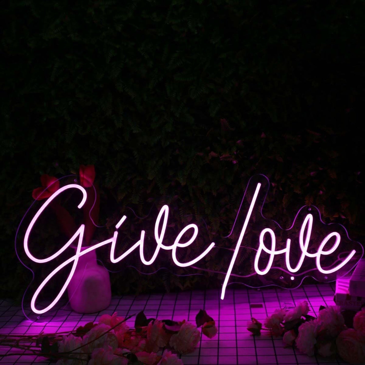 Give Love Purple Led Neon Sign - Shineneon