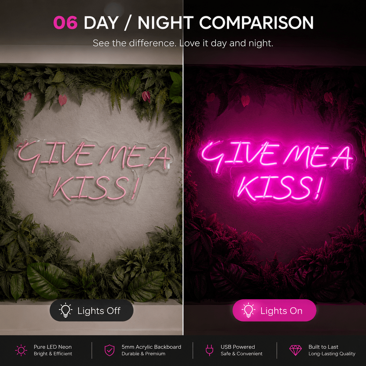 Give Me A Kiss LED Neon Sign - Shineneon