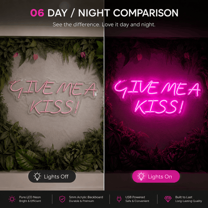 Give Me A Kiss LED Neon Sign - Shineneon