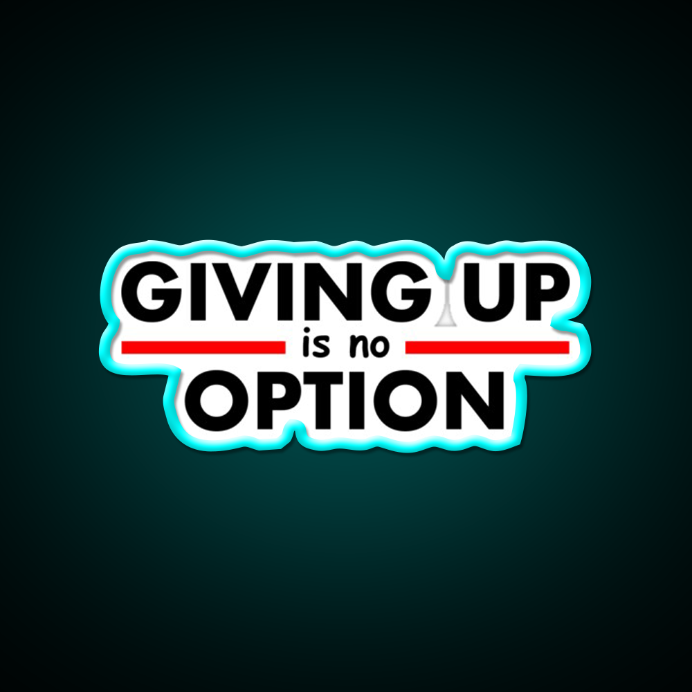 Giving Up Is No Option Gym Fitness Led Neon Sign Rgb Color