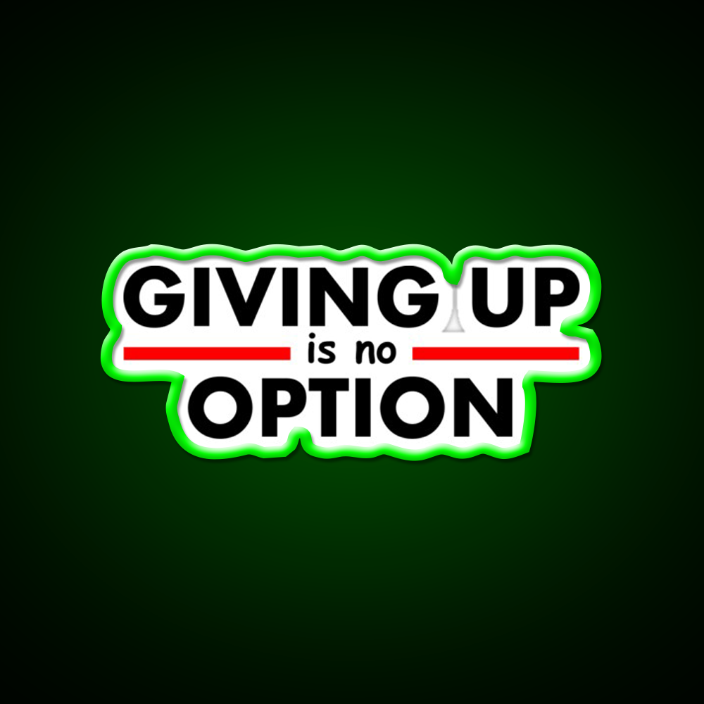 Giving Up Is No Option Gym Fitness Led Neon Sign Rgb Color