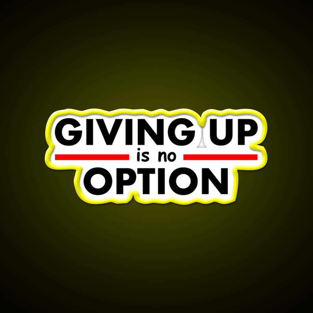 Giving Up Is No Option Gym Fitness Led Neon Sign Rgb Color