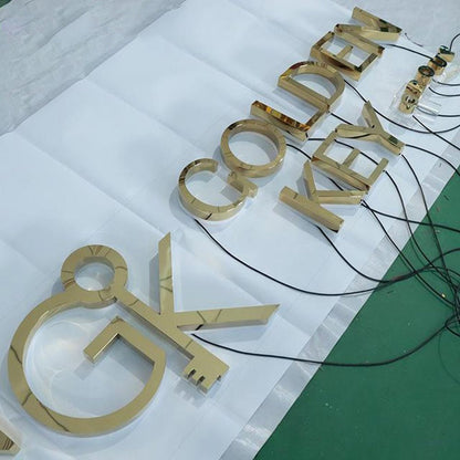 Gk Golden Key Grour 3D Backlit Letters Aluminum Business Metal Led Sign - Shineneon