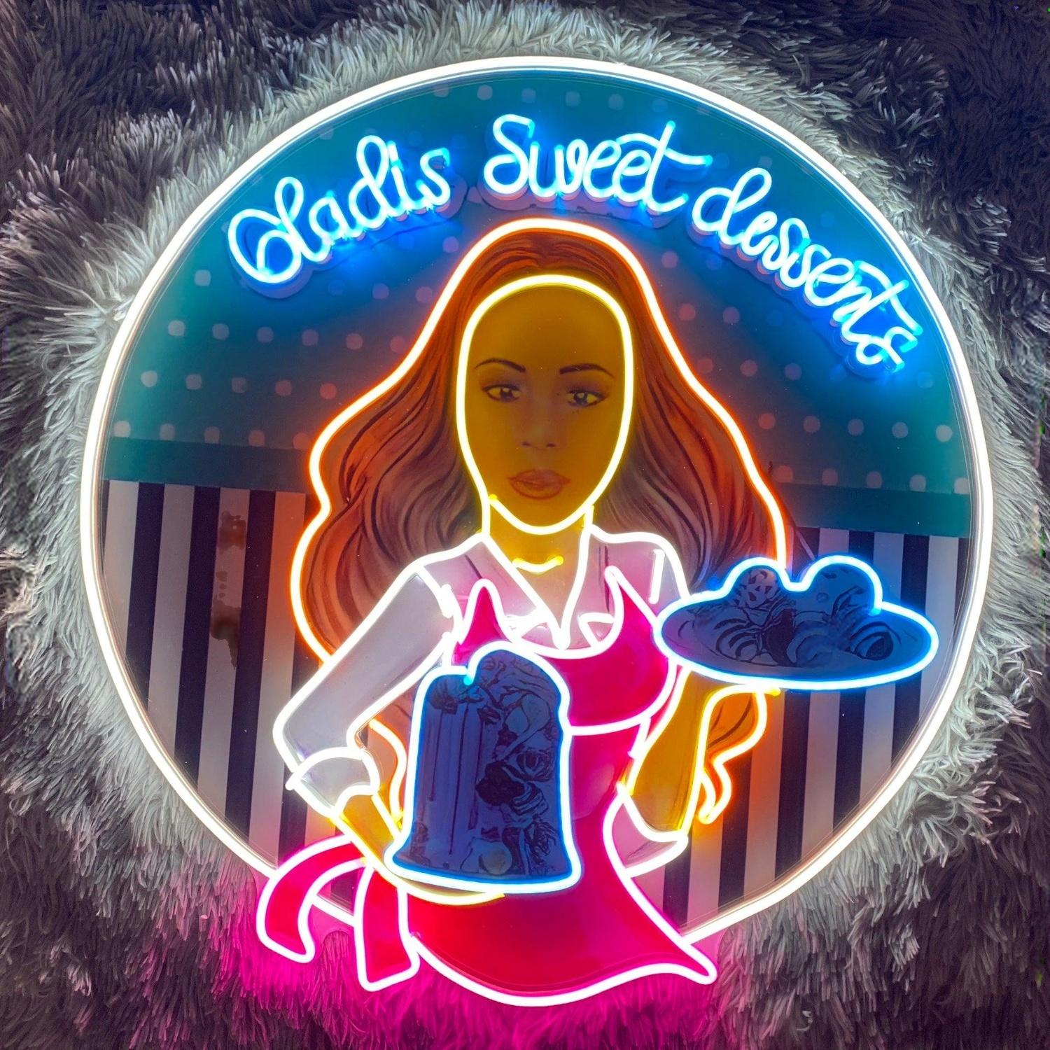 Gladis Sweet Desserts Multicolor Led Neon Sign For Bakery Cafe Decor | Shineneon