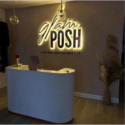 Glam Posh 3D Backlit Channel Letters Led Light Sign - Shineneon