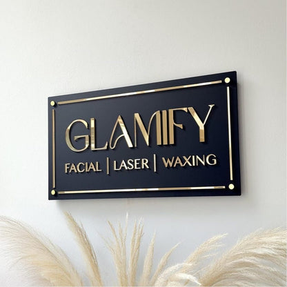 Glamify Facial Studio Acrylic Business Logo Sign - Shineneon
