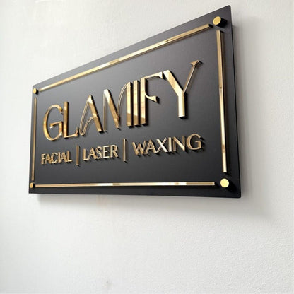 Glamify Facial Studio Acrylic Business Logo Sign - Shineneon