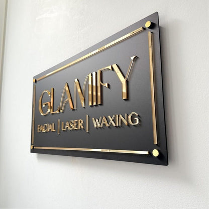 Glamify Facial Studio Acrylic Business Logo Sign - Shineneon
