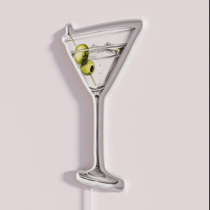 Glass Martini Cocktail Elegance Rgb Led Neon Sign - Shineneon