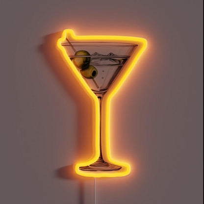 Glass Martini Cocktail Elegance Rgb Led Neon Sign - Shineneon