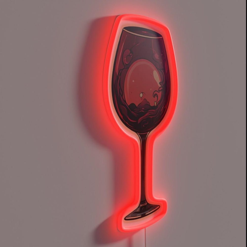 Glass Of Red Wine Rgb Led Neon Sign - Shineneon
