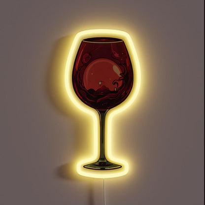 Glass Of Red Wine Rgb Led Neon Sign - Shineneon