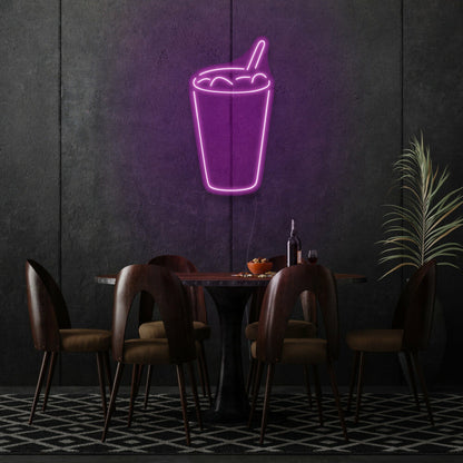 Glass With Drink Neon Refreshing Sip Of Elegance | Shineneon
