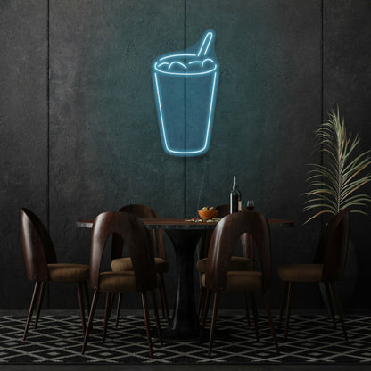 Glass With Drink Neon Refreshing Sip Of Elegance | Shineneon