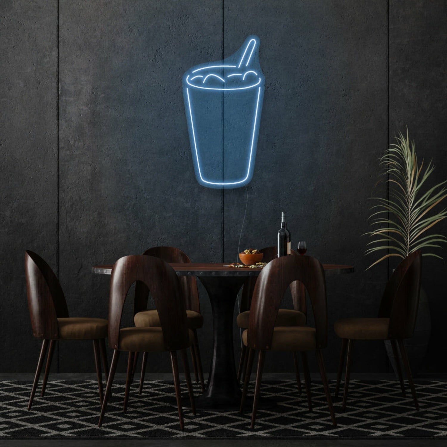 Glass With Drink Neon Refreshing Sip Of Elegance | Shineneon