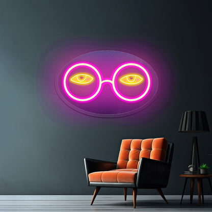 Glasses And Eyes Great Gatsby Neon Signs Custom Led Lighting - Shineneon