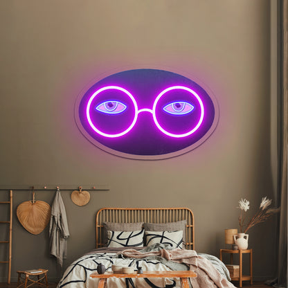 Glasses And Eyes Great Gatsby Neon Signs Custom Led Lighting